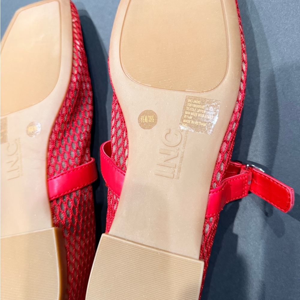 INC International Concepts Red Mesh Flats - Picture 10 of 14